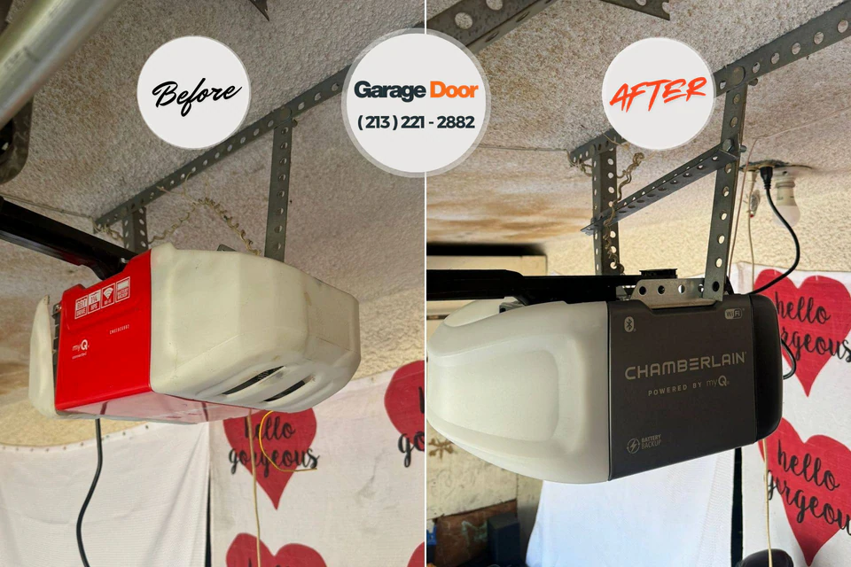 Before and after: garage door repair Samson, AL